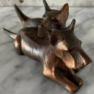 Vintage Brass Scotties Figurine